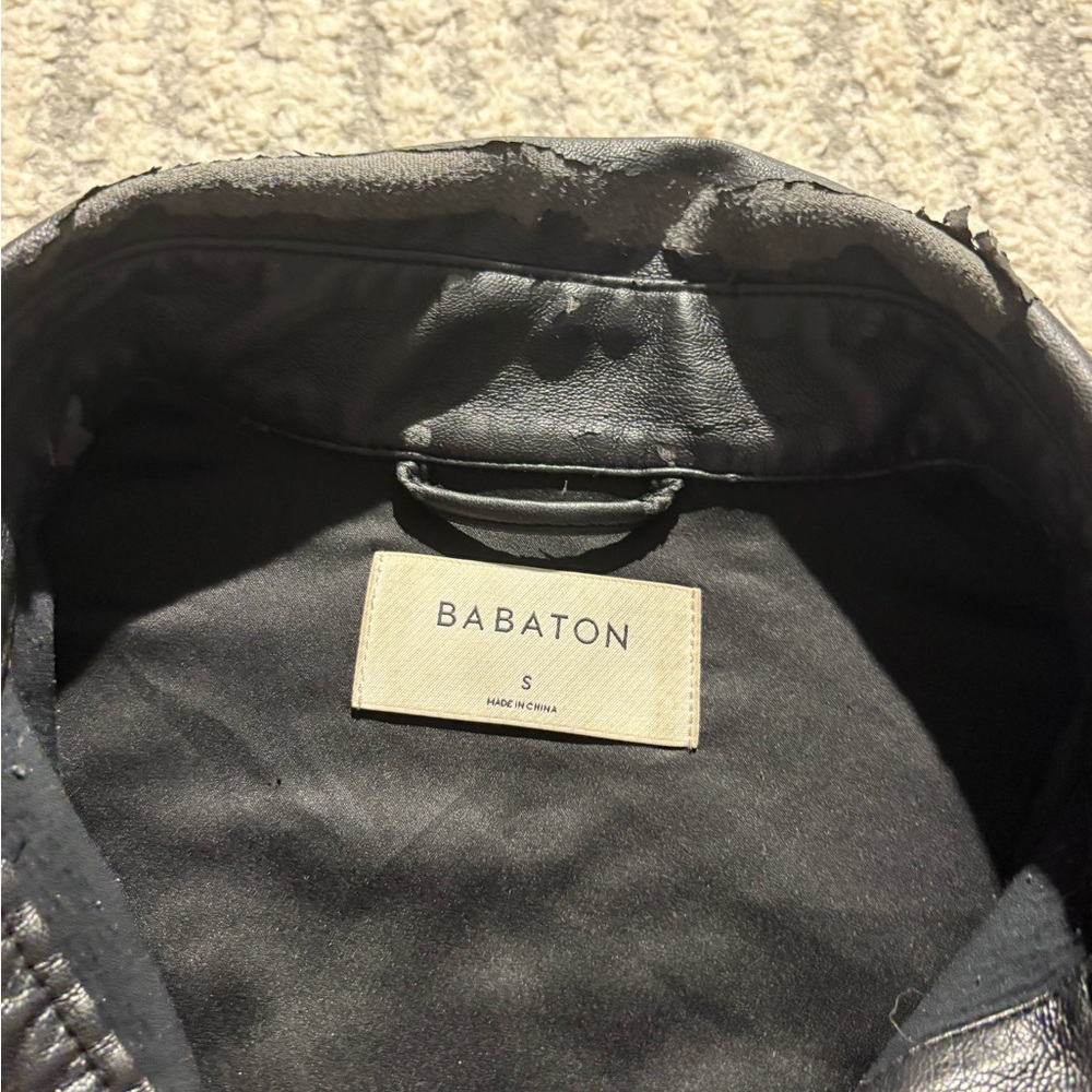 Babaton Aritzia Pelli black vegan leather shirt jacket size S - Picture 6 of 7